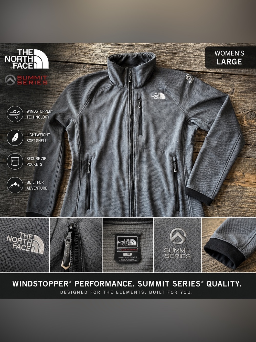 Women’s The North Face Summit Series Summit L2 Fuseform Grid Fleece Jacket Large